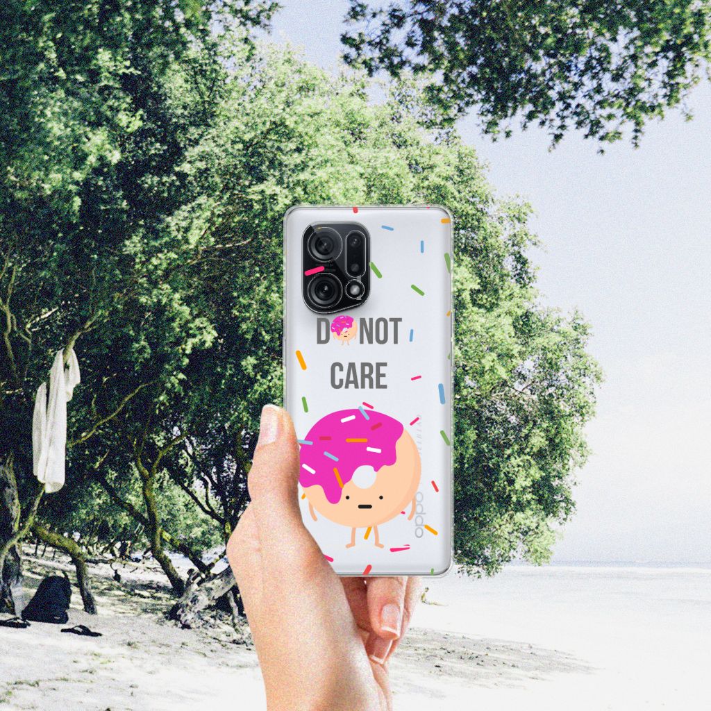OPPO Find X5 Siliconen Case Donut Roze B2C Telecom