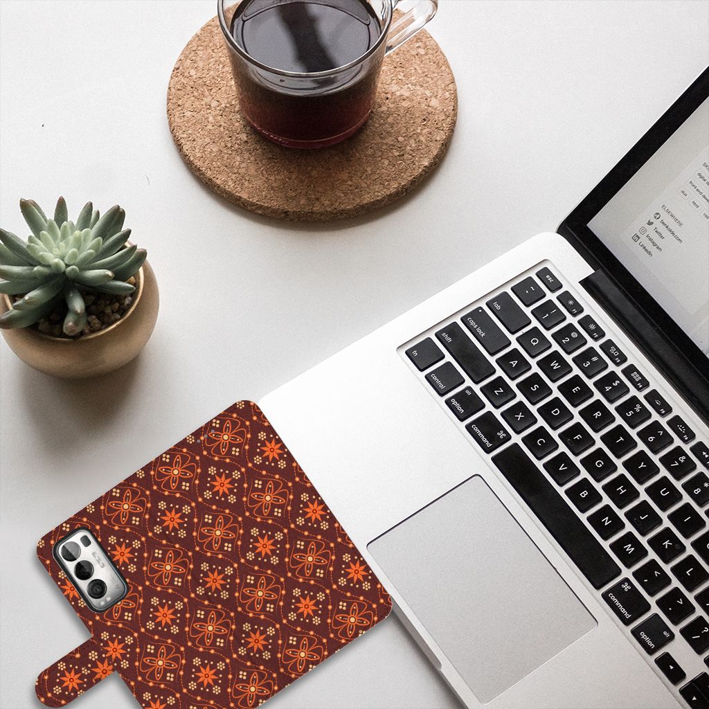 OPPO Find X3 Neo 5G Telefoon Hoesje Batik Brown