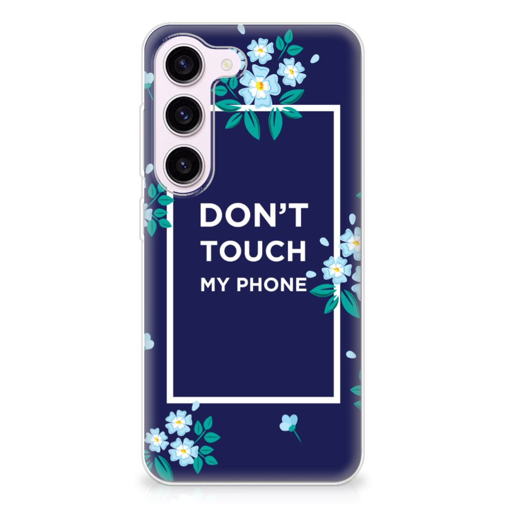 Samsung Galaxy S23 Silicone-hoesje Flowers Blue DTMP B2C Telecom