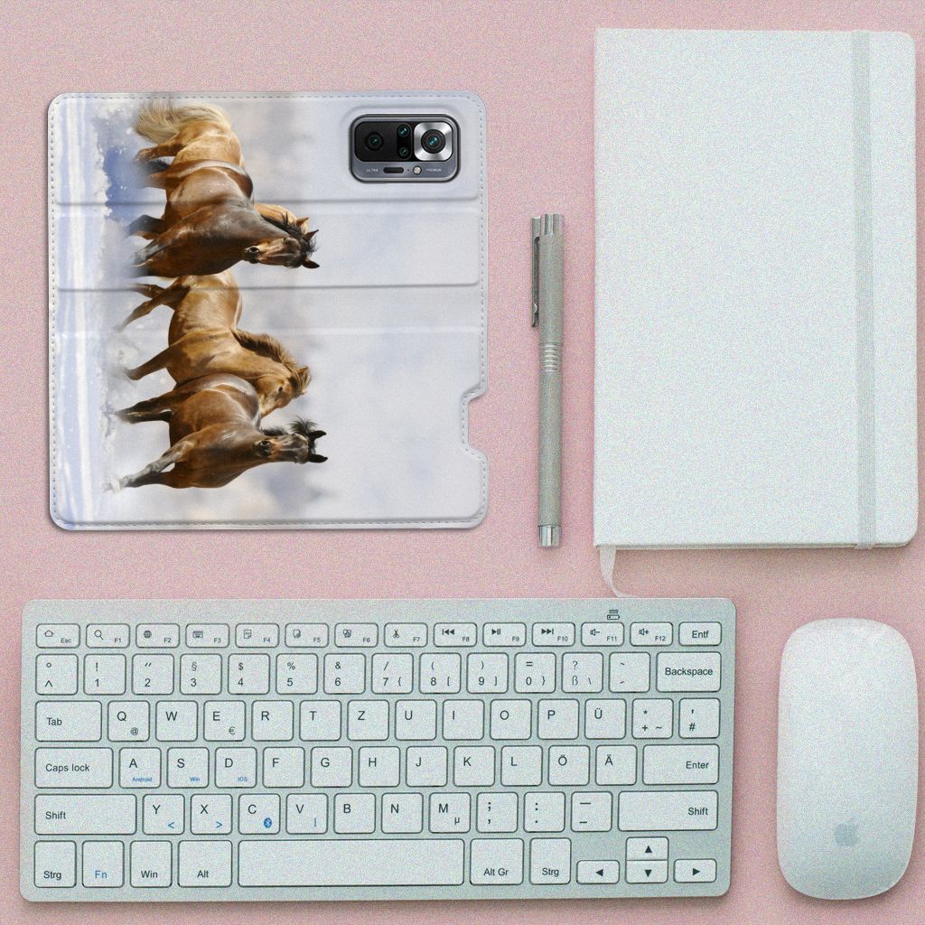 Xiaomi Redmi Note 10 Pro Hoesje maken Paarden met paardenprint op een stijlvolle smartphonehoes