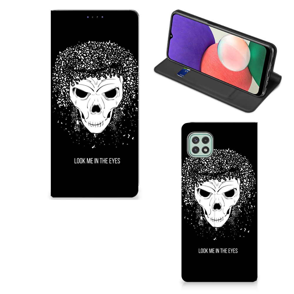 Mobiel BookCase Samsung Galaxy A22 5G Skull Hair - B2C Telecom