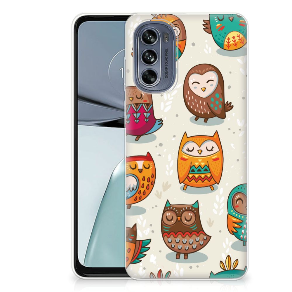 Motorola Moto G62 5G TPU Hoesje Vrolijke Uilen