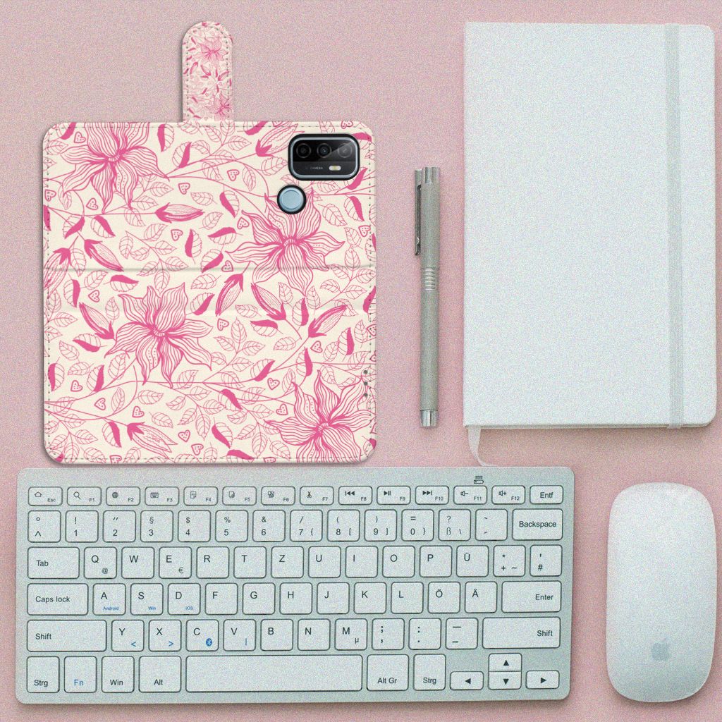 OPPO A53 | OPPO A53s Hoesje Pink Flowers