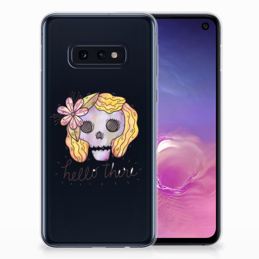 Silicone Back Case Samsung Galaxy S10e Boho Skull