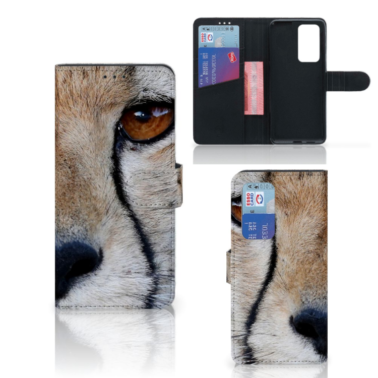 Huawei P40 Pro Telefoonhoesje met Pasjes Cheetah