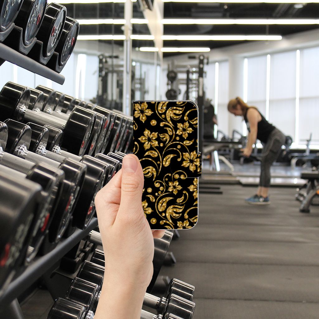Apple iPhone X | Xs Hoesje Gouden Bloemen