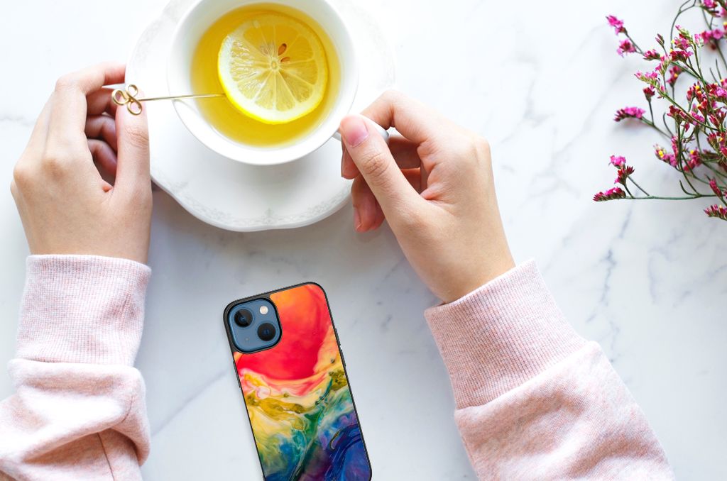 Kleurrijke Telefoonhoesje Apple iPhone 13 mini Watercolor Dark B2C Telecom