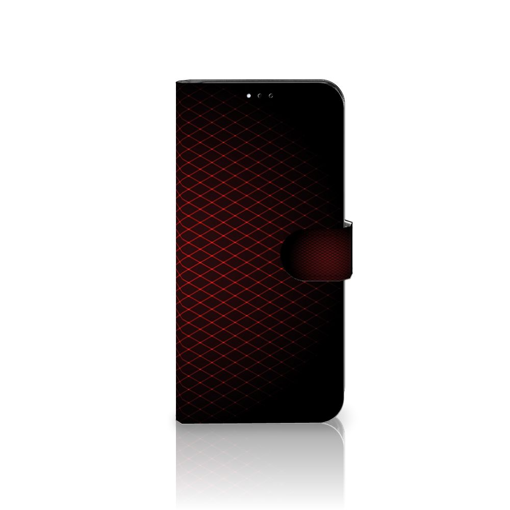 Samsung Galaxy A23 Telefoon Hoesje Geruit Rood met minimalistisch design en ruimte voor 3 pasjes.