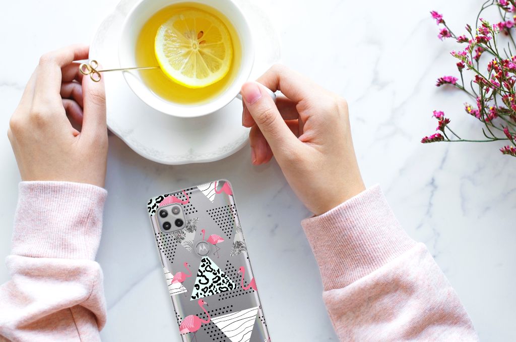 Motorola Moto G 5G TPU Hoesje Flamingo Triangle B2C Telecom