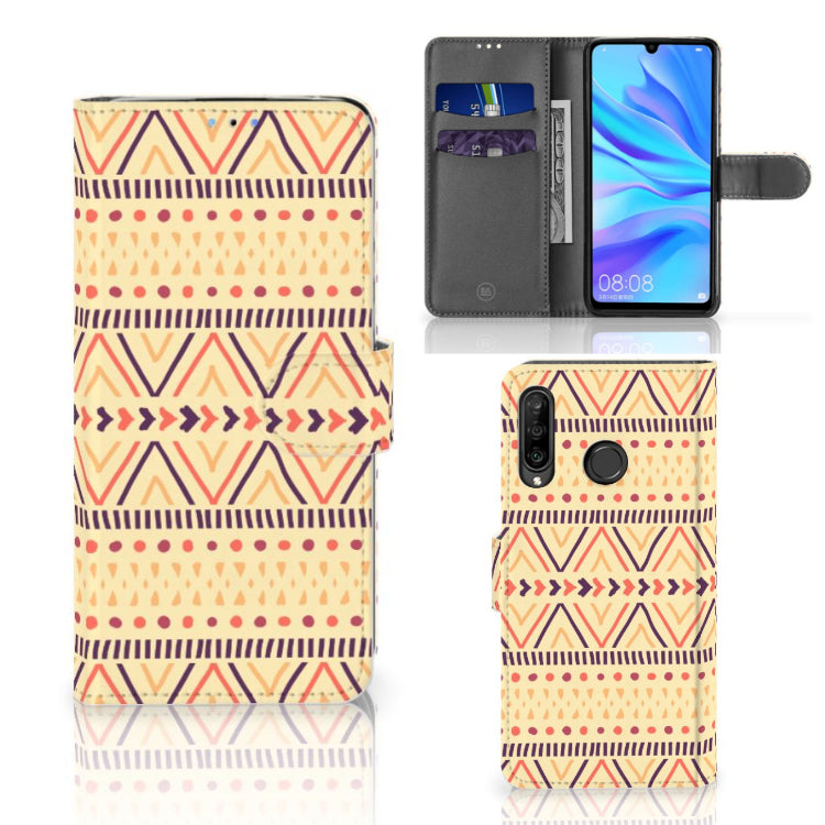 Huawei P30 Lite (2020) Telefoon Hoesje Aztec Yellow