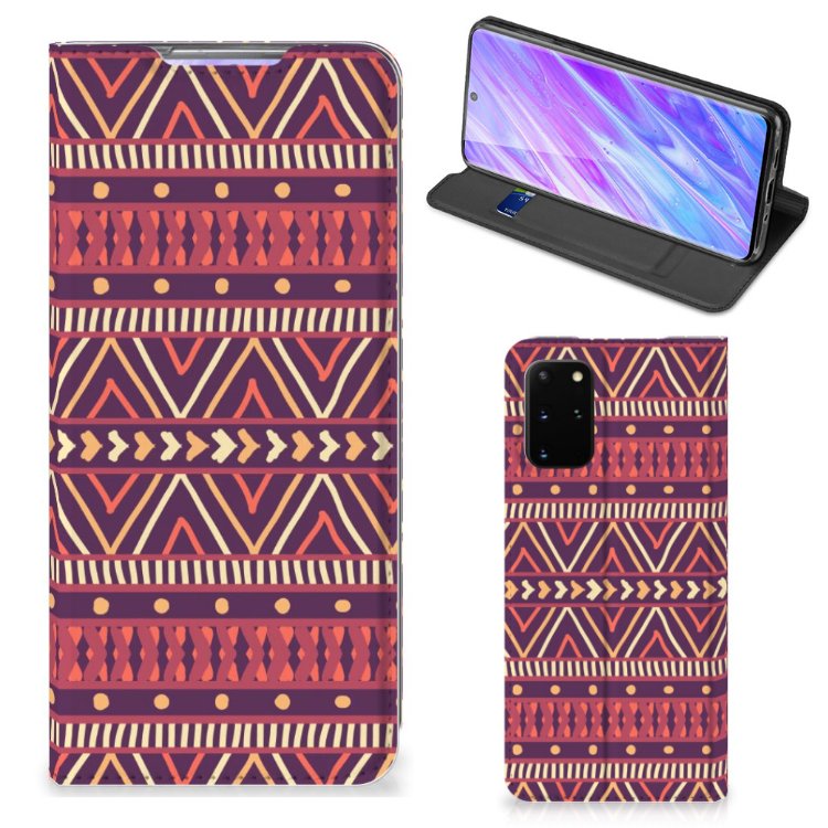 Samsung Galaxy S20 Plus Hoesje met Magneet Aztec Paars - B2C Telecom