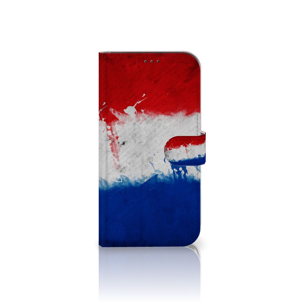 Apple iPhone 12 Pro Max Bookstyle Case Nederland met artistiek ontwerp van de Nederlandse vlag.
