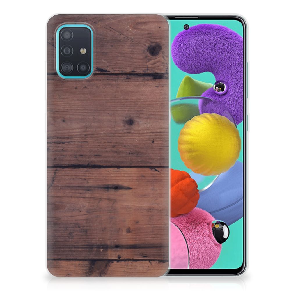 Samsung Galaxy A51 Bumper Hoesje Old Wood