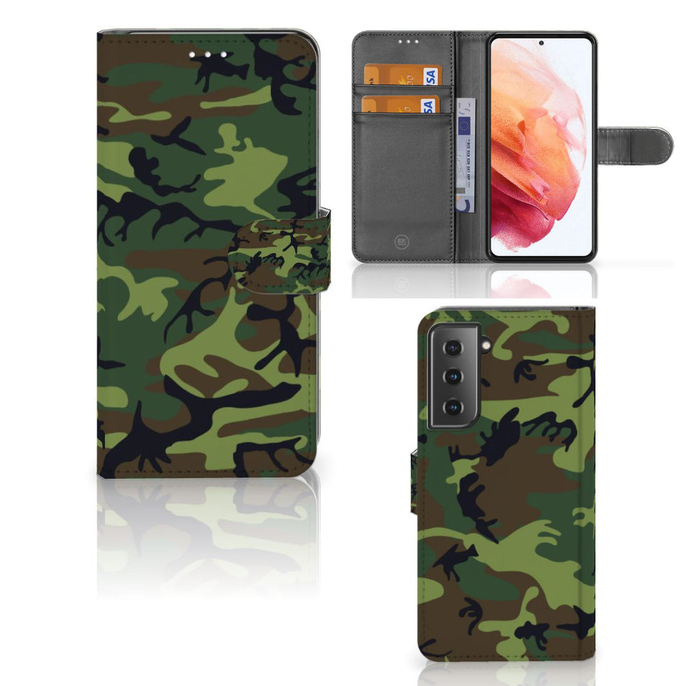 Samsung Galaxy S21 Telefoon Hoesje Army Dark