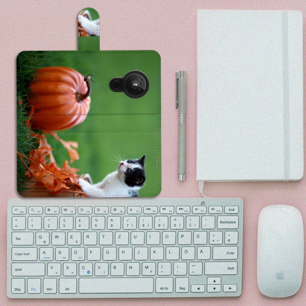 Nokia 5.3 Telefoonhoesje met Pasjes Kitten