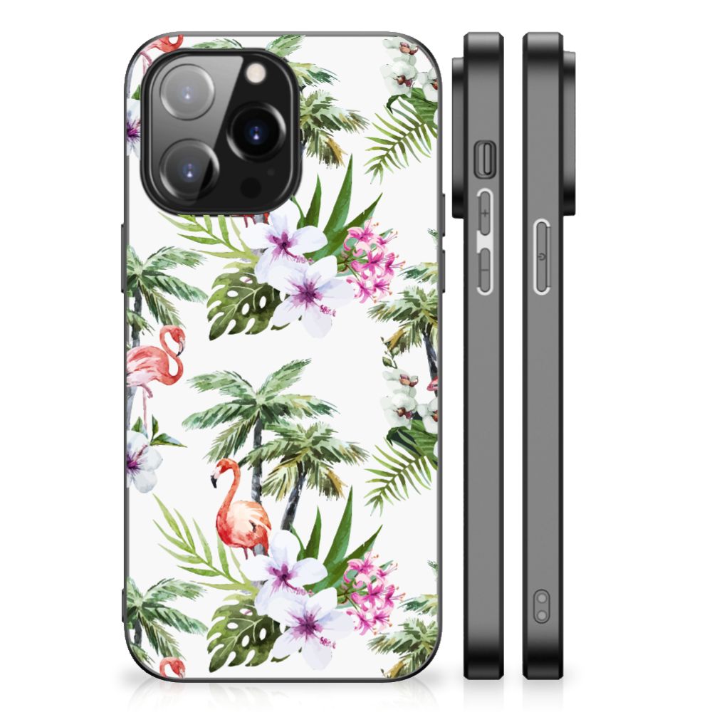 iPhone 14 Pro Max Dierenprint Telefoonhoesje Flamingo Palms