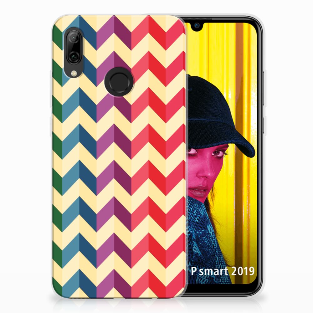 Huawei P Smart 2019 TPU bumper Zigzag Multi Color