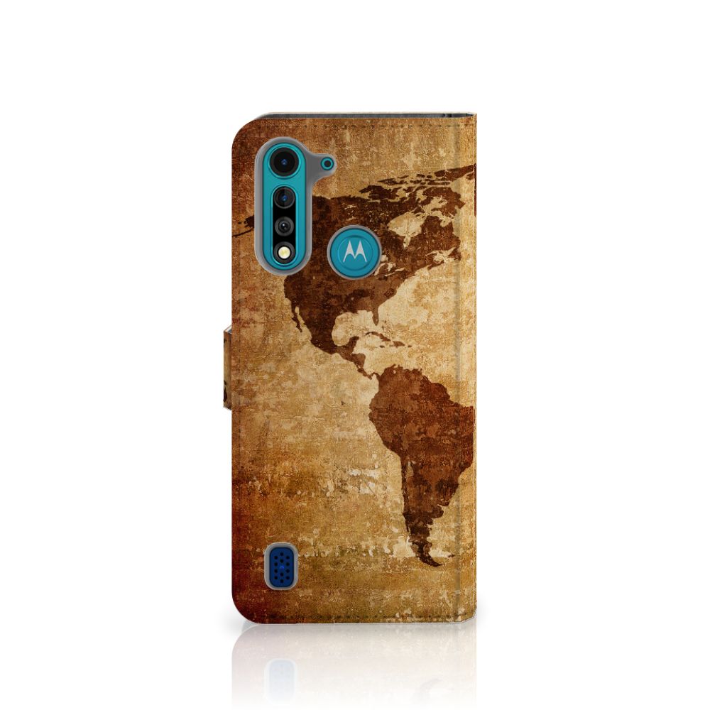 Motorola G8 Power Lite Flip Cover Wereldkaart