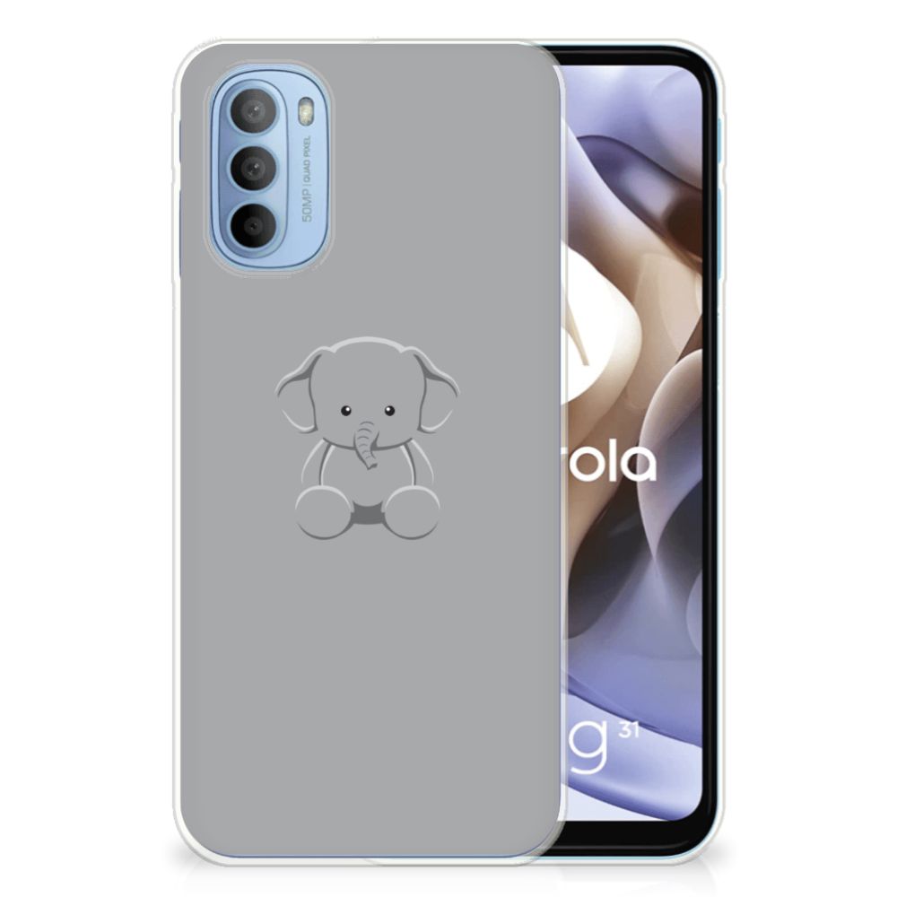 Motorola Moto G31 | G41 Telefoonhoesje met Naam Grijs Baby Olifant