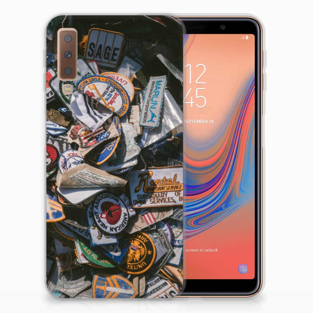 Samsung Galaxy A7 (2018) Siliconen Hoesje met foto Badges