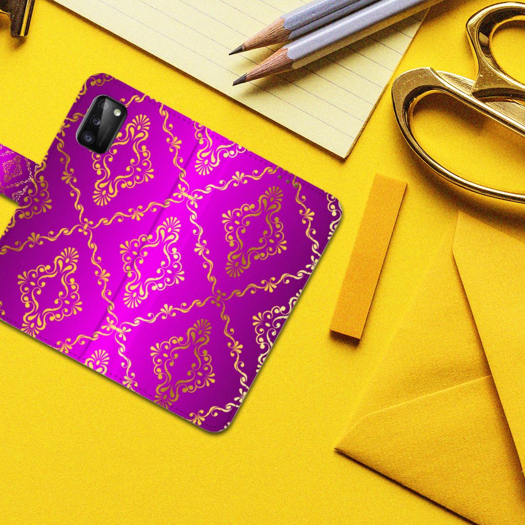 Wallet Case Samsung Galaxy A41 Barok Roze