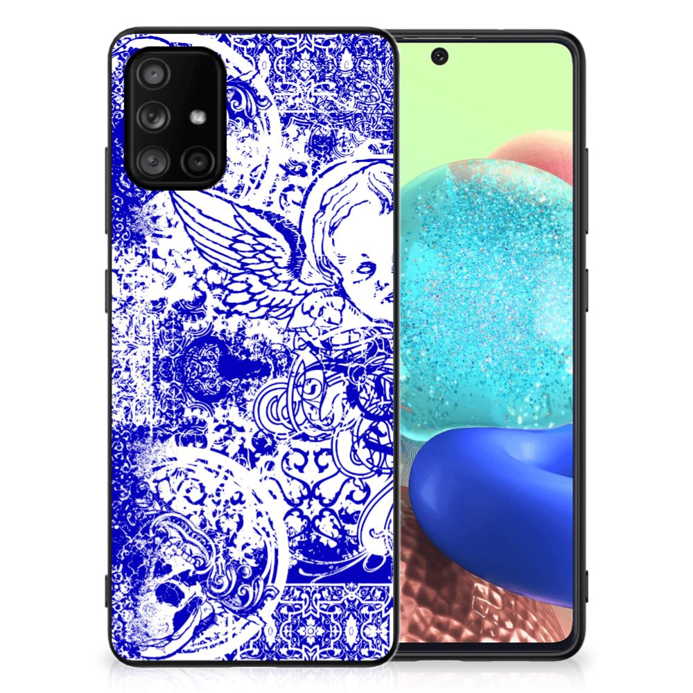 Telefoonhoesje Samsung Galaxy A71 Angel Skull Blauw