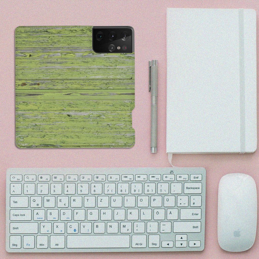 Samsung Galaxy S21 Ultra Book Wallet Case Green Wood - B2C Telecom