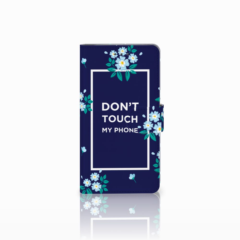 Samsung Galaxy J7 2016 Portemonnee Hoesje Flowers Blue DTMP