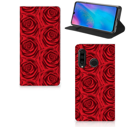 Huawei P30 Lite New Edition Smart Cover Red Roses