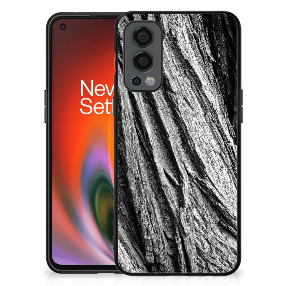 Houten Print Telefoonhoesje OnePlus Nord 2 Boomschors Grijs
