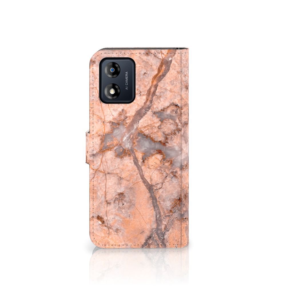 Motorola Moto E13 4G Bookcase Marmer Oranje