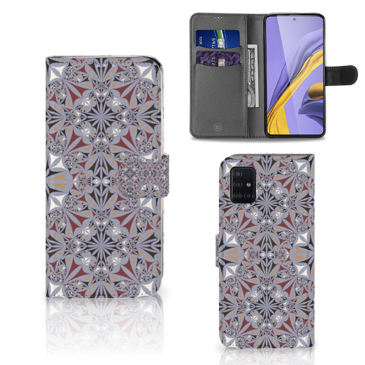 Samsung Galaxy A51 Bookcase Flower Tiles