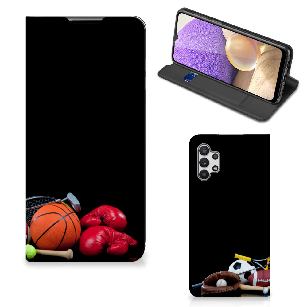 Samsung Galaxy A32 5G Hippe Standcase Sports with various sport equipment design