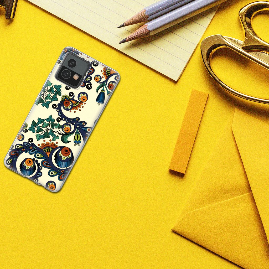 Siliconen Hoesje Motorola Moto G72 Barok Flower B2C Telecom