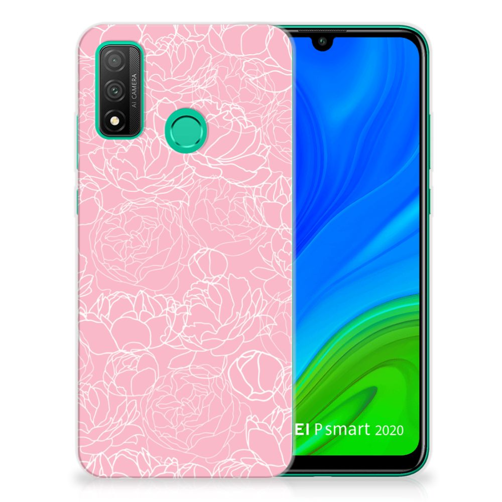 Huawei P Smart 2020 TPU Case White Flowers