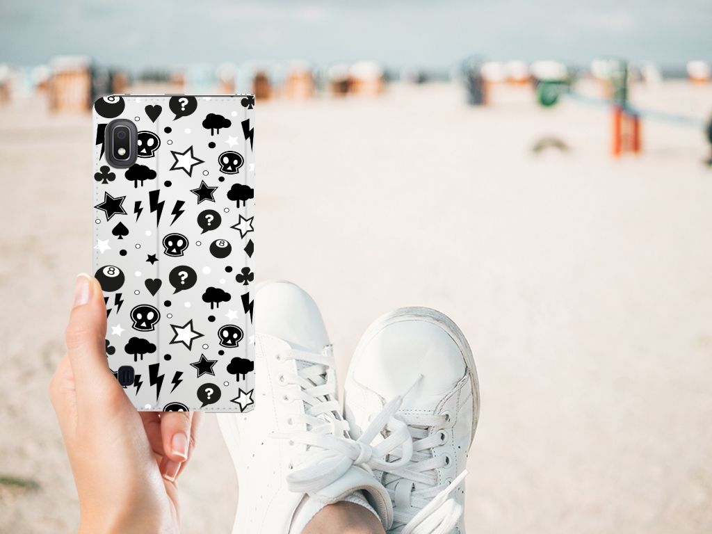 Mobiel BookCase Samsung Galaxy A10 Silver Punk