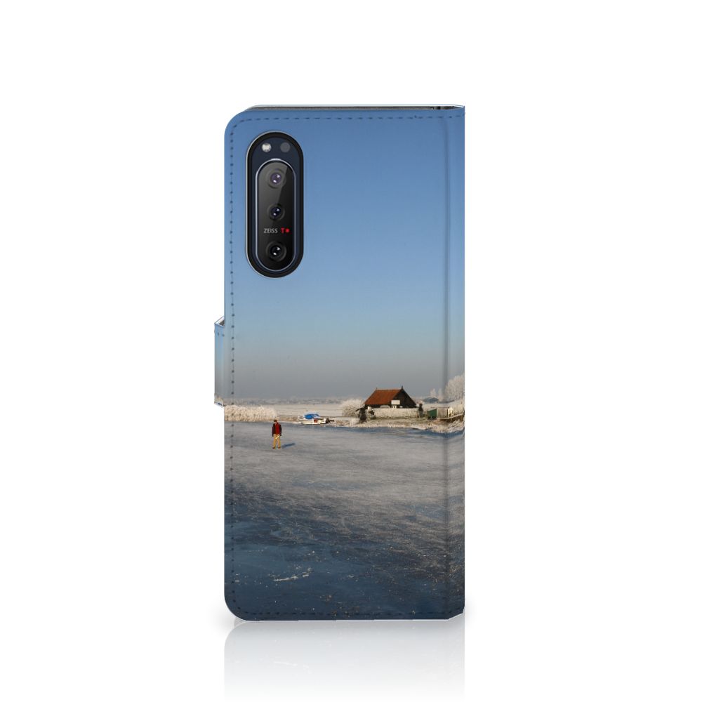 Sony Xperia 5II Flip Cover Schaatsers