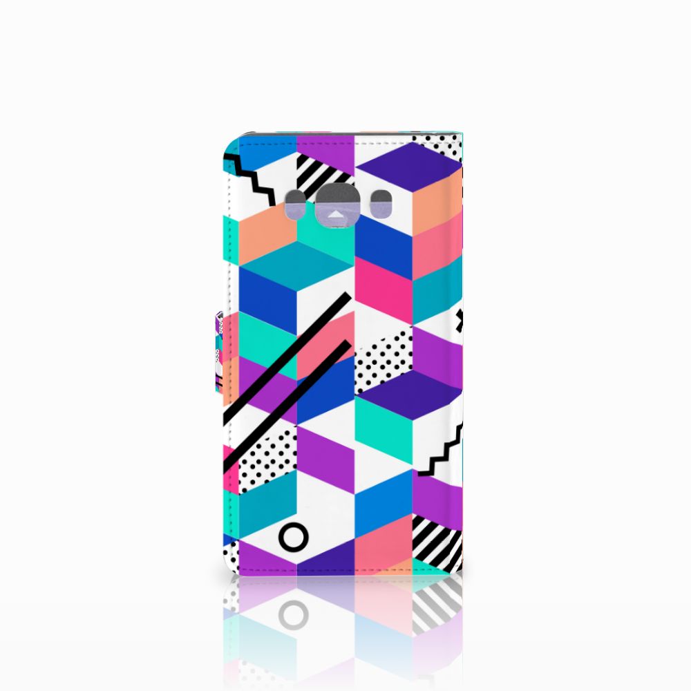 Samsung Galaxy J7 2016 Book Case Blokken Kleurrijk