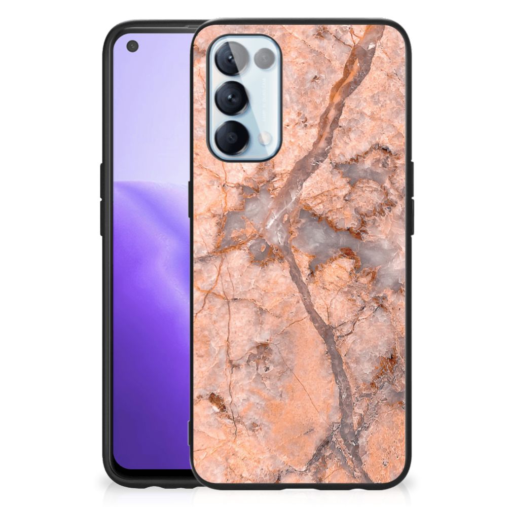 OPPO Reno5 5G | Find X3 Lite Marmeren Print Telefoonhoesje Marmer Oranje