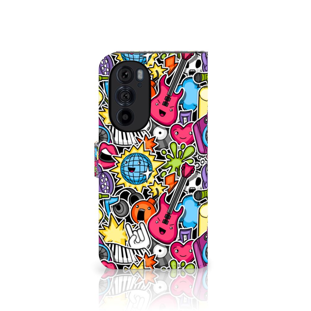Motorola Edge 30 Pro Wallet Case met Pasjes Punk Rock