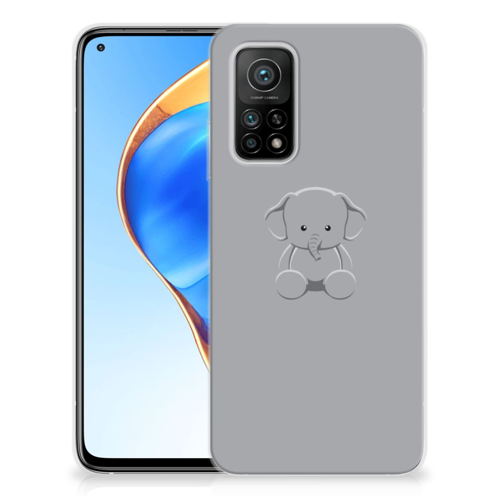 Xiaomi Mi 10T | 10T Pro Telefoonhoesje met Naam Grijs Baby Olifant B2C Telecom