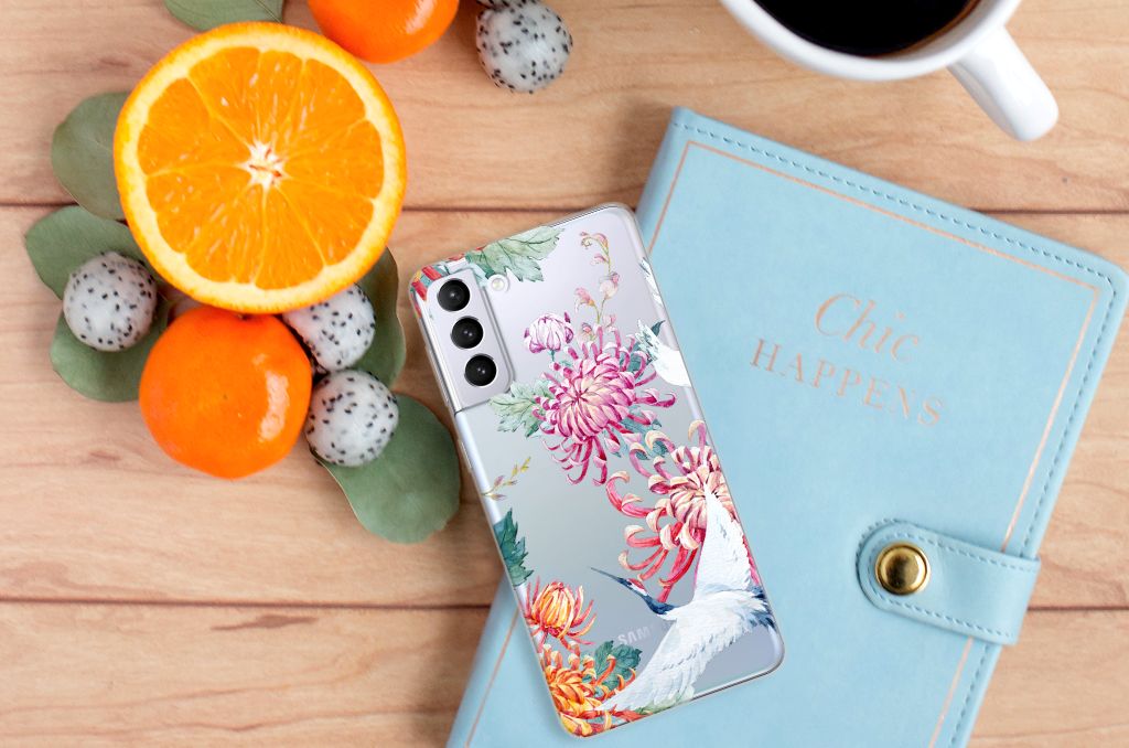Samsung Galaxy S21 Plus TPU Hoesje Bird Flowers B2C Telecom