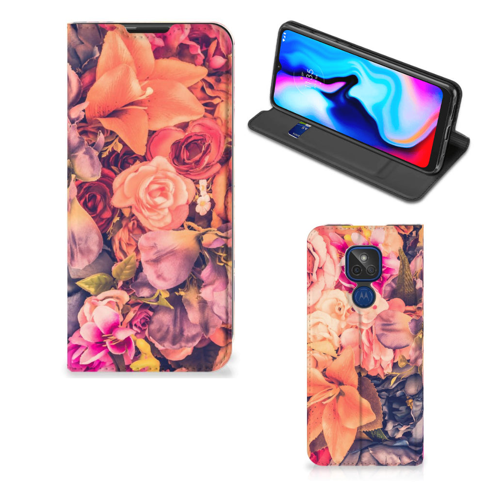 Motorola Moto G9 Play Smart Cover Bosje Bloemen