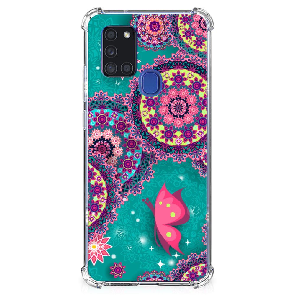 Samsung Galaxy A21s Back Cover Cirkels en Vlinders