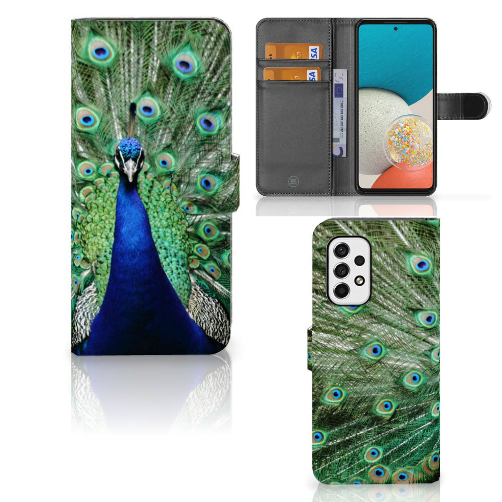 Samsung Galaxy A53 Telefoonhoesje met Pasjes Pauw