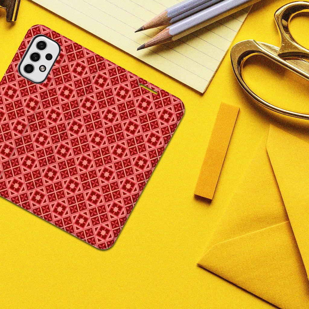 Samsung Galaxy A23 Hoesje met Magneet Batik Rood - B2C Telecom