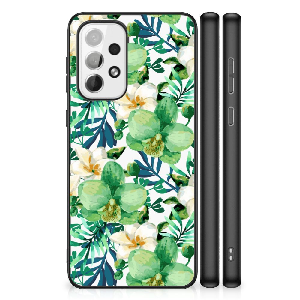 Samsung Galaxy A73 Bloemen Hoesje Orchidee Groen B2C Telecom
