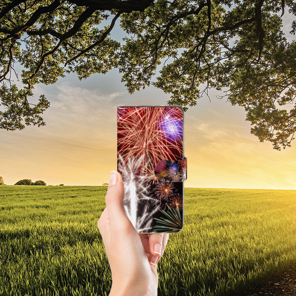 Xiaomi Mi Mix 2s Wallet Case met Pasjes Vuurwerk