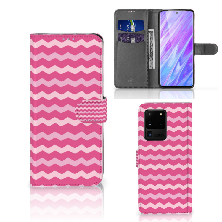 Samsung Galaxy S20 Ultra Telefoon Hoesje Waves Pink