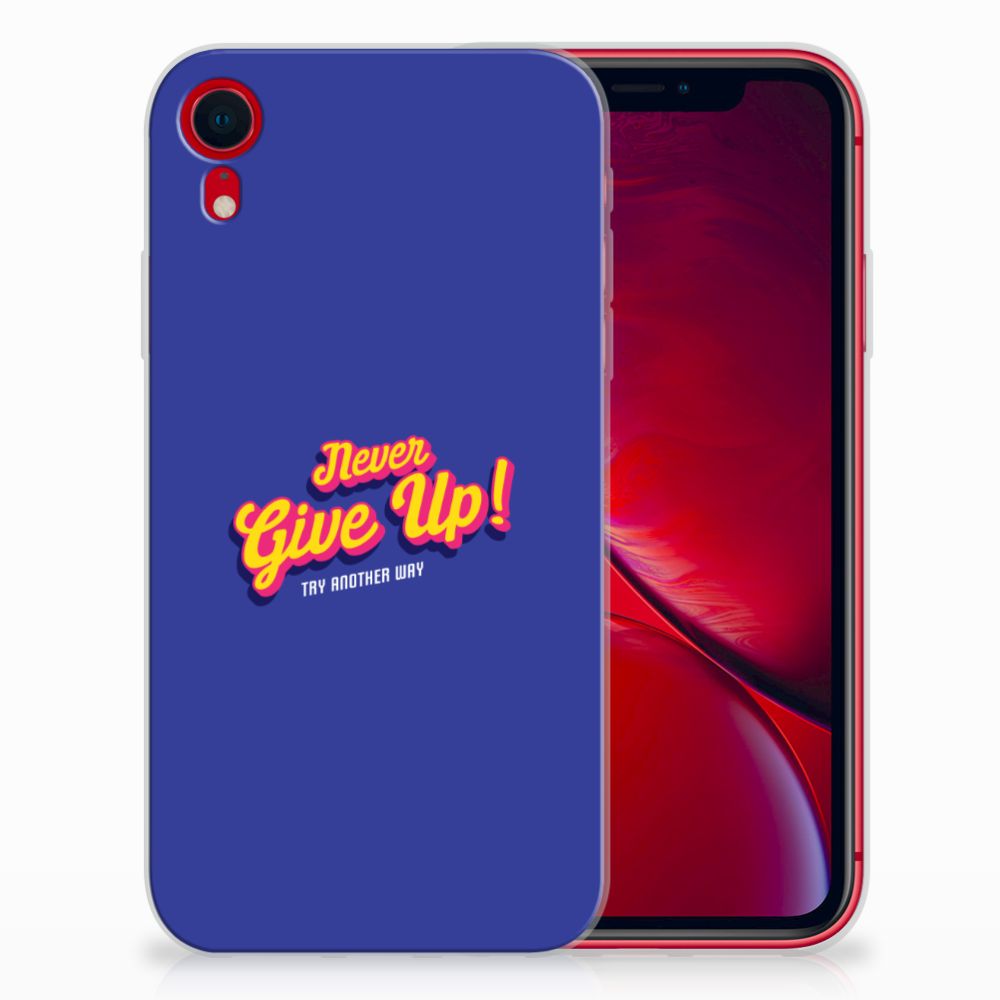 Apple iPhone Xr Siliconen hoesje met naam Never Give Up